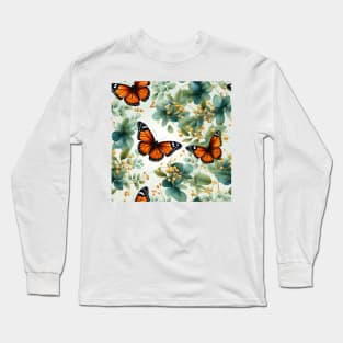 Monarch Butterflies Watercolor 23 Long Sleeve T-Shirt